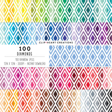 Load image into Gallery viewer, 100 Diamond Pattern Digital Papers
