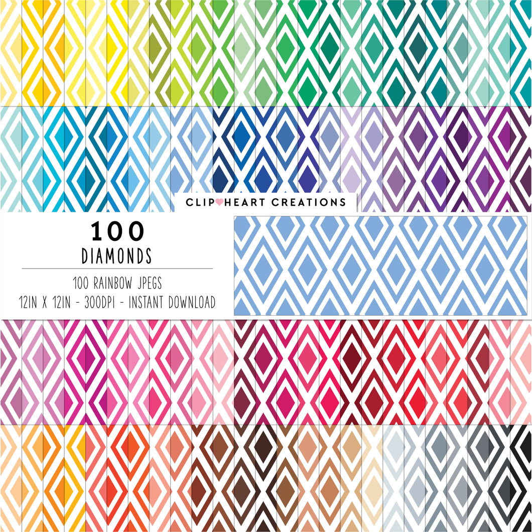 100 Diamond Pattern Digital Papers