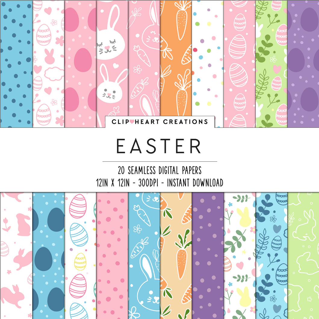 Easter Themed Seamless Digital Papers