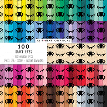 Load image into Gallery viewer, 100 Eye Pattern Digital Papers (Black)
