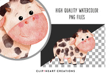 Load image into Gallery viewer, On the Farm Pink Watercolor Clip Art Set
