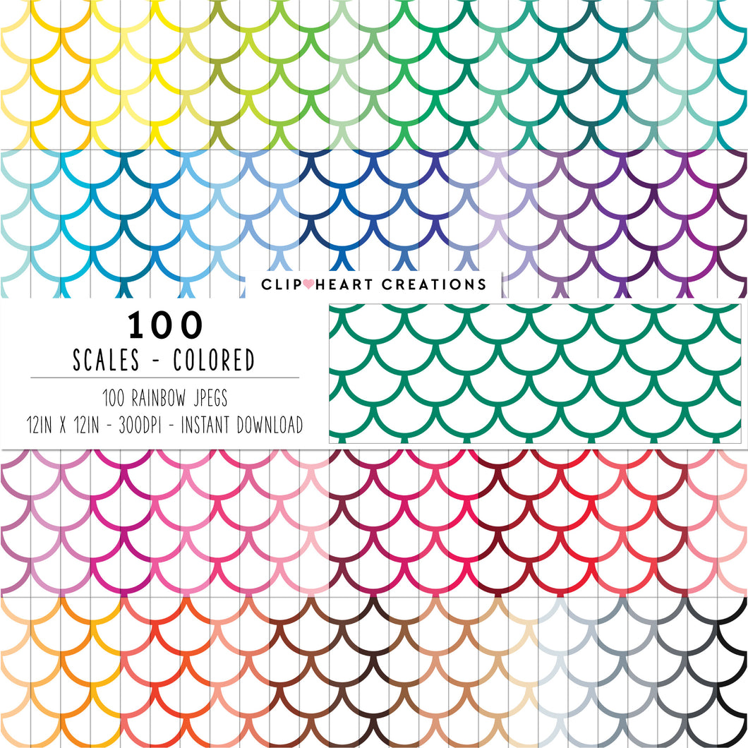 100 Scales Digital Papers (Color)