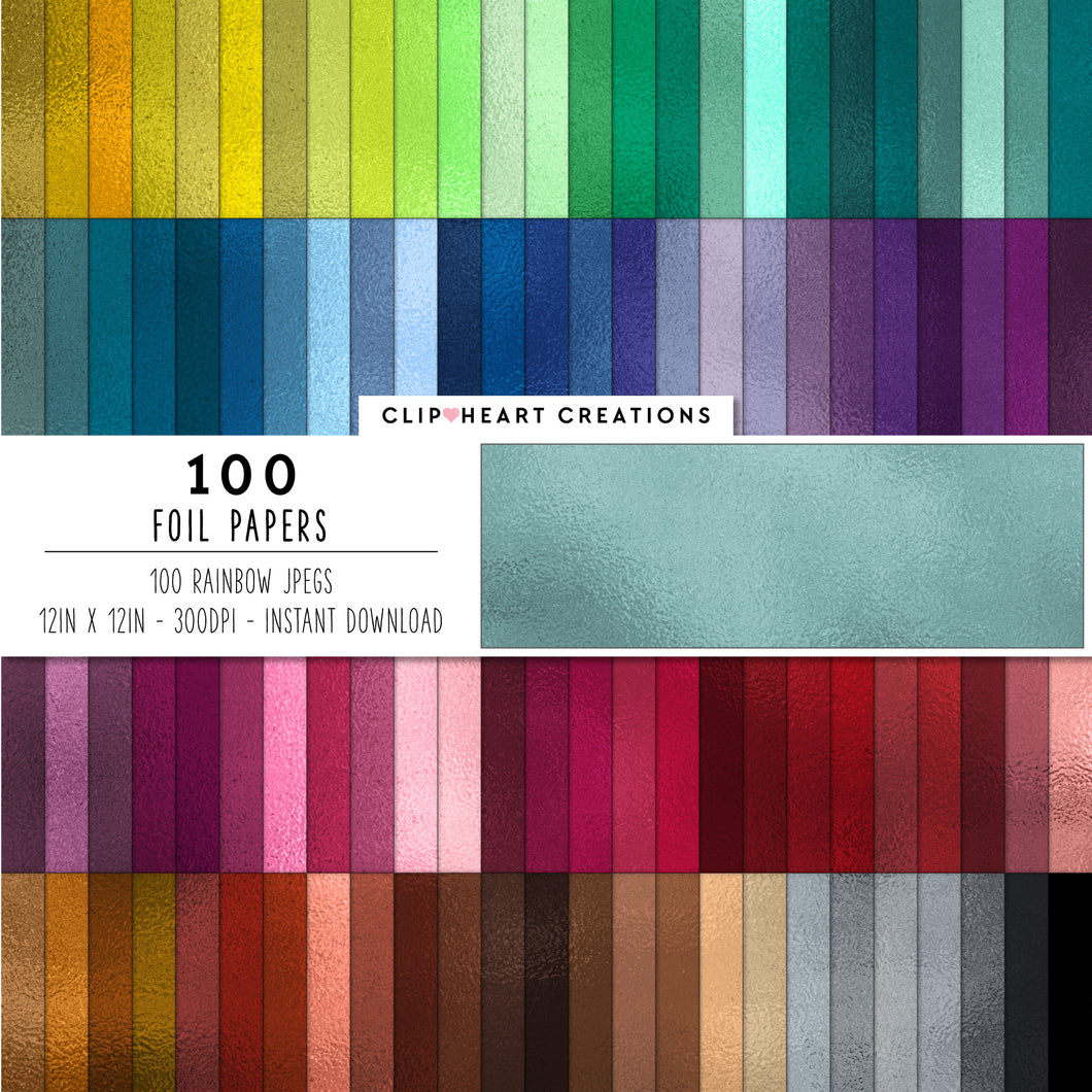 100 Metallic Foil Texture Digital Papers