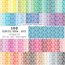 Load image into Gallery viewer, 100 Geometric Arrow Pattern Digital Papers (White)
