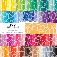 Load image into Gallery viewer, 100 Giraffe Pattern Digital Papers (Tinted)
