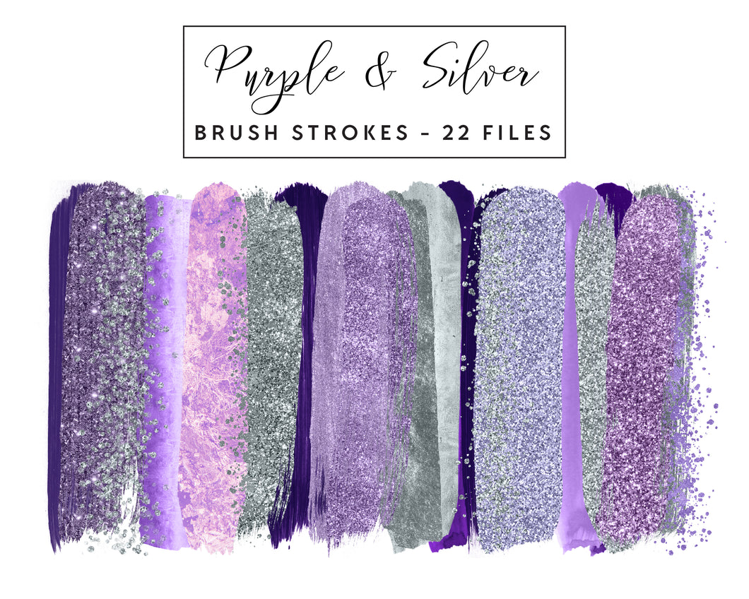 Purple & Silver Brush Strokes