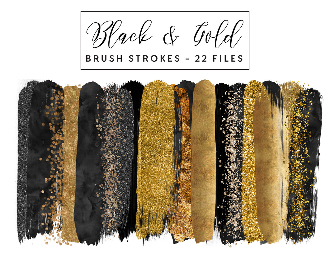 Black & Gold Brush Strokes