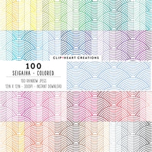 Load image into Gallery viewer, 100 Seigaiha Pattern Digital Papers (Color)
