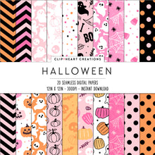 Load image into Gallery viewer, Pink Halloween Seamless Digital Papers
