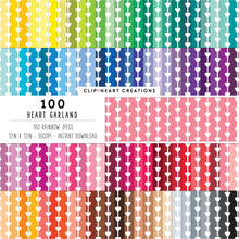 Load image into Gallery viewer, 100 Heart Garland Digital Papers
