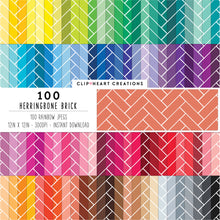 Load image into Gallery viewer, 100 Herringbone Brick Pattern Digital Papers
