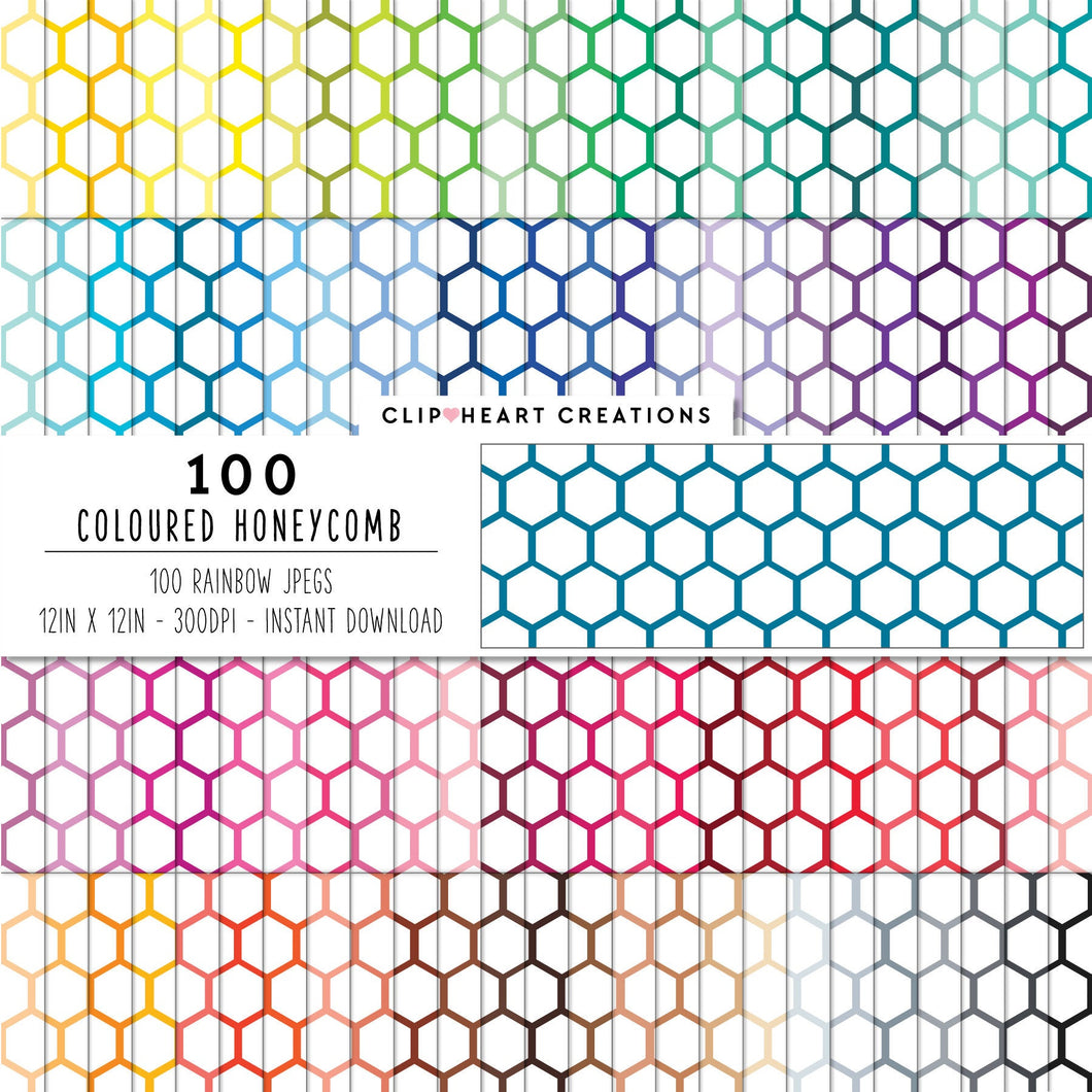 100 Honeycomb Digital Paper (Color)