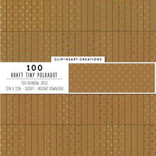 Load image into Gallery viewer, 100 Kraft Polka Dot Pattern Digital Papers
