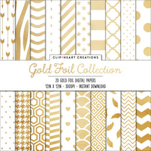 Load image into Gallery viewer, Gold Foil Pattern Papers
