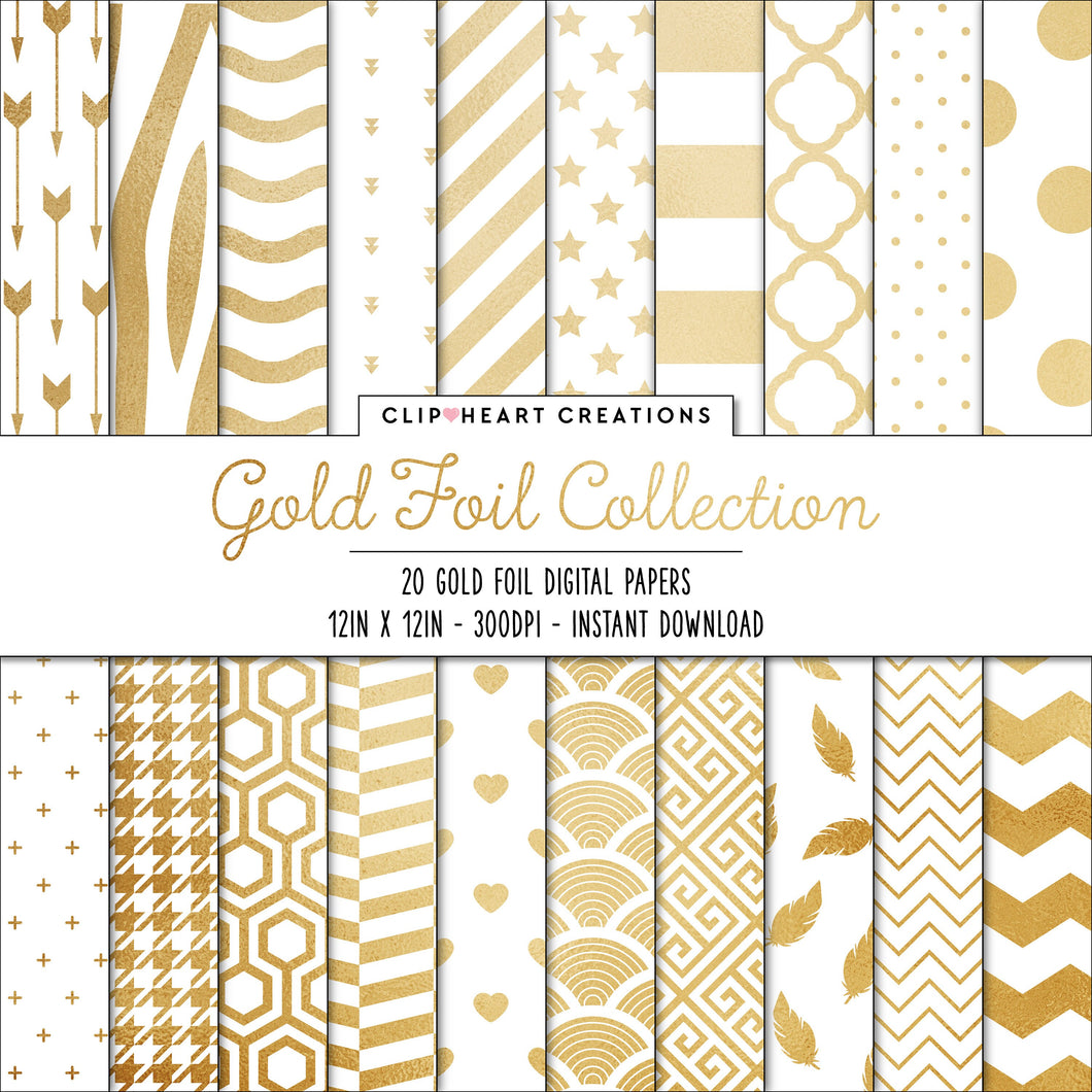 Gold Foil Pattern Papers