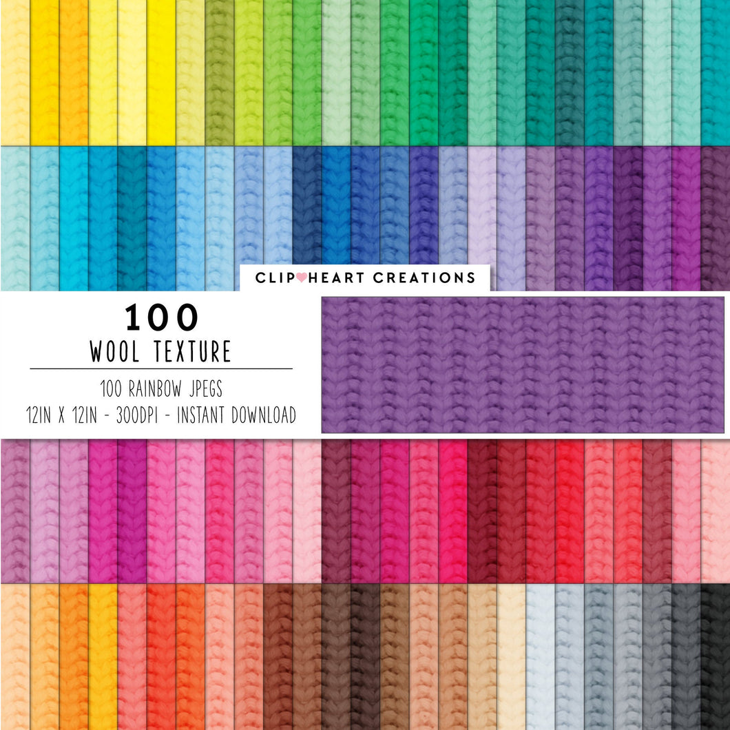 100 Wool Texture Digital Papers