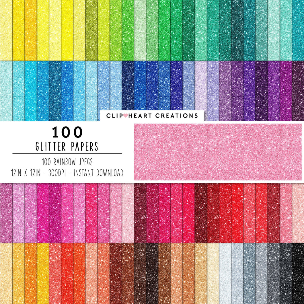 100 Glitter Digital Paper