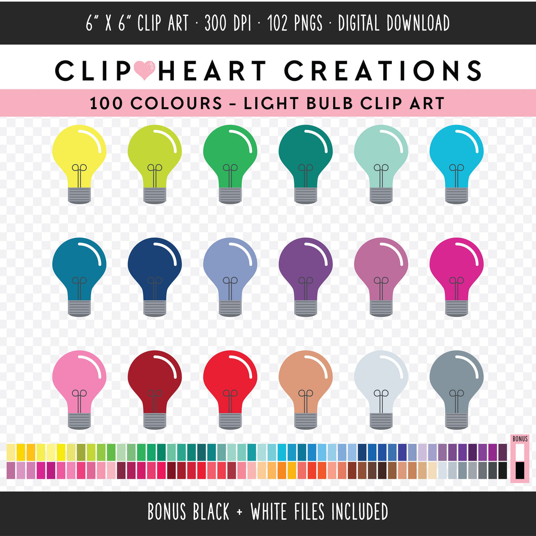 100 Light Bulb Clip Art