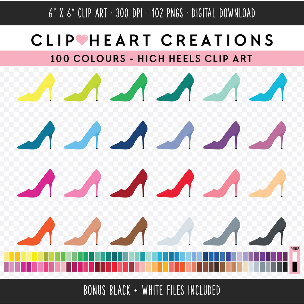 100 High Heels Clip Art