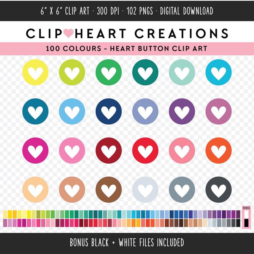 100 Hearts Clip Art