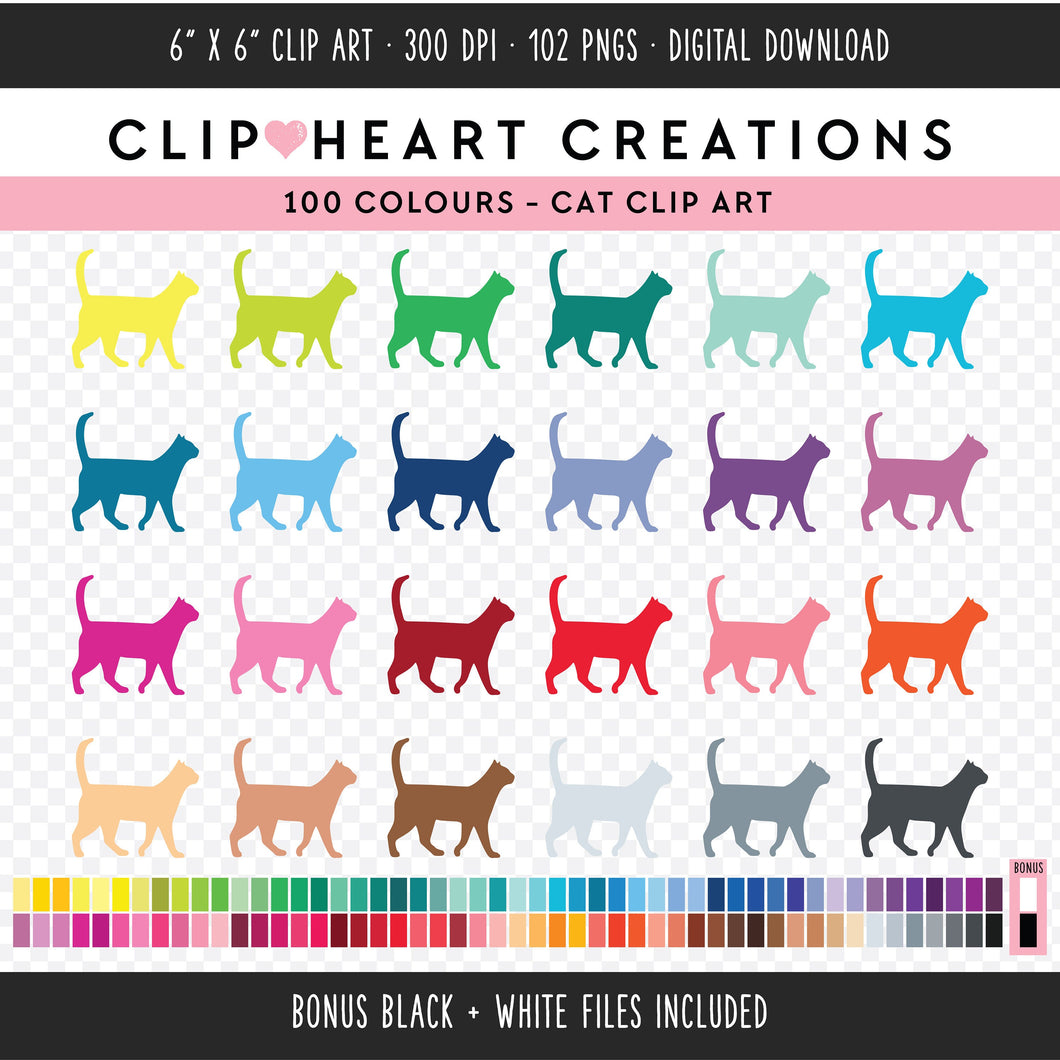 100 Cat Clip Art