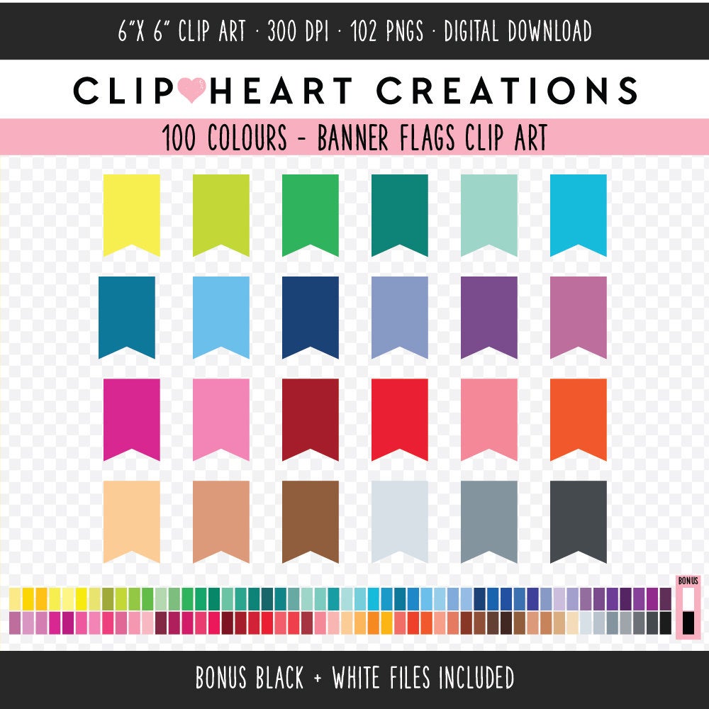 100 Banners Clip Art