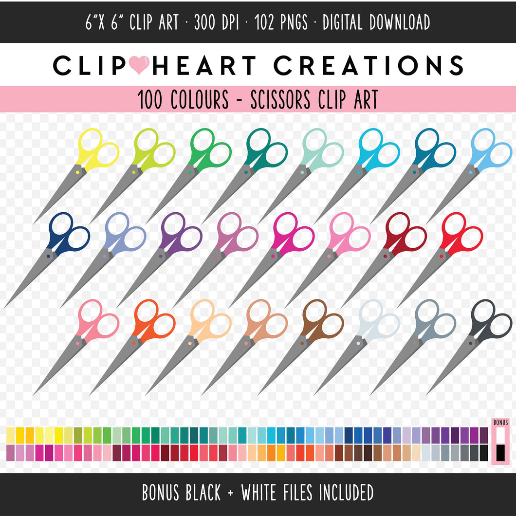 100 Scissors Clip Art