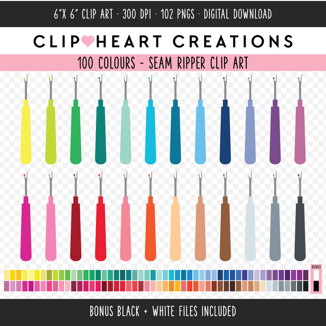 100 Seam Ripper Clip Art