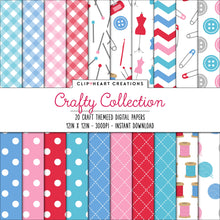 Load image into Gallery viewer, Sewing and Craft Digital Papers
