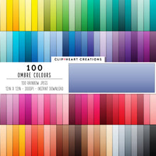 Load image into Gallery viewer, 100 Ombre Color Digital Papers
