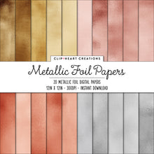 Load image into Gallery viewer, Metallic Foil Digital Papers
