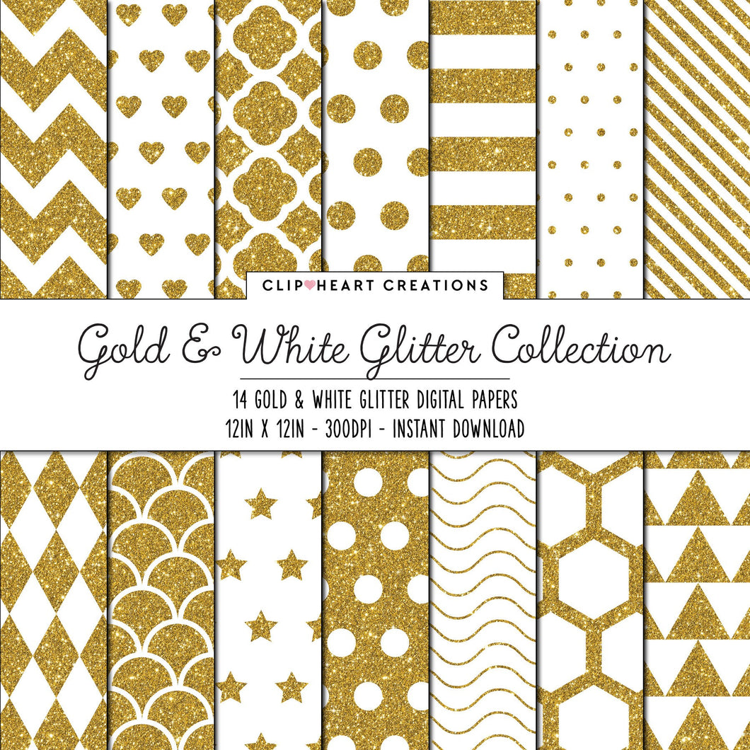 Gold Glitter Pattern Digital Papers