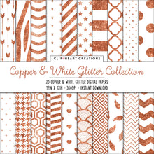 Load image into Gallery viewer, Copper Glitter Digital Papers
