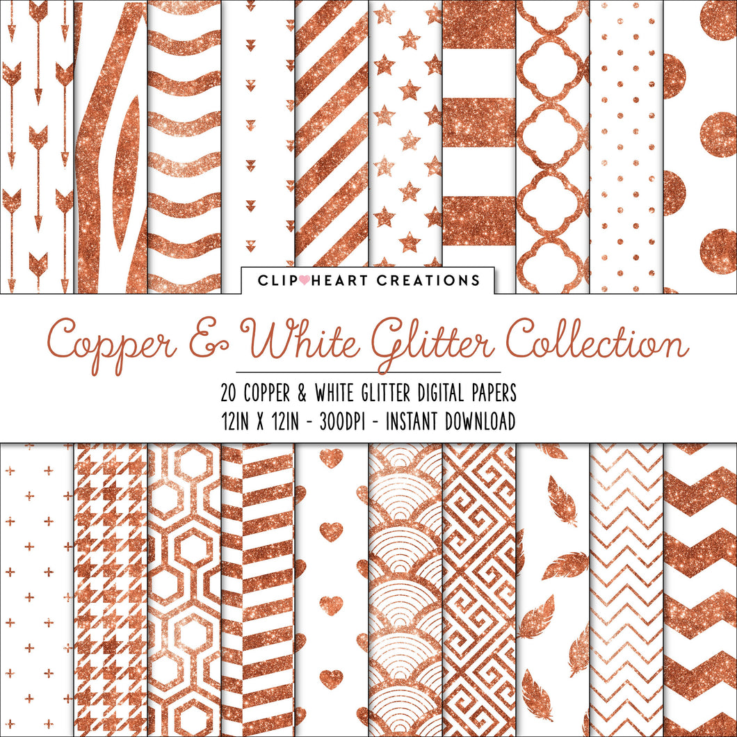 Copper Glitter Digital Papers