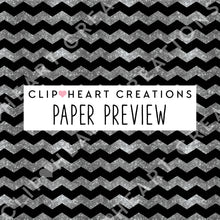 Load image into Gallery viewer, Silver Glitter &amp; Black Digital Papers
