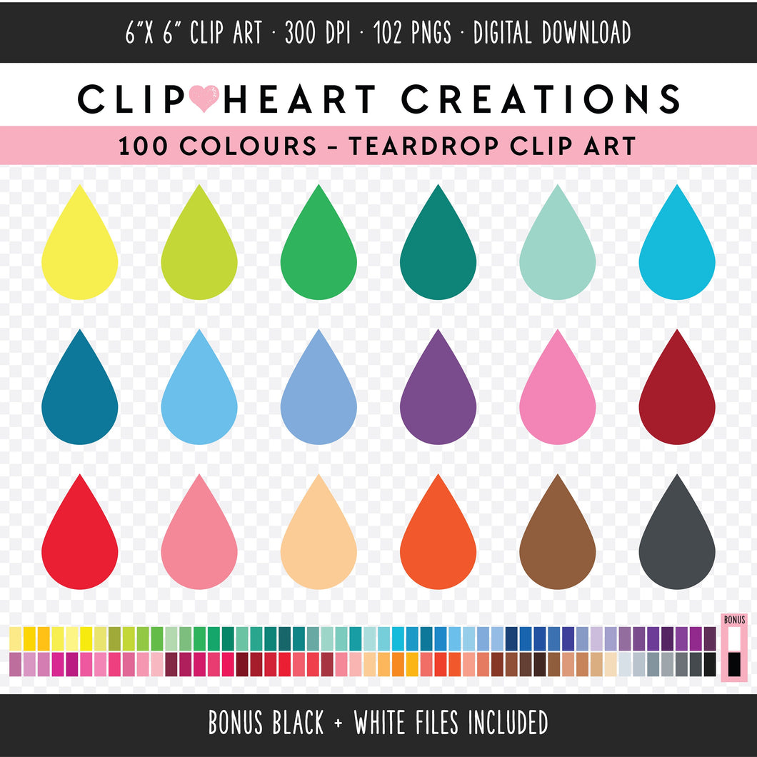 100 Droplet Clip Art