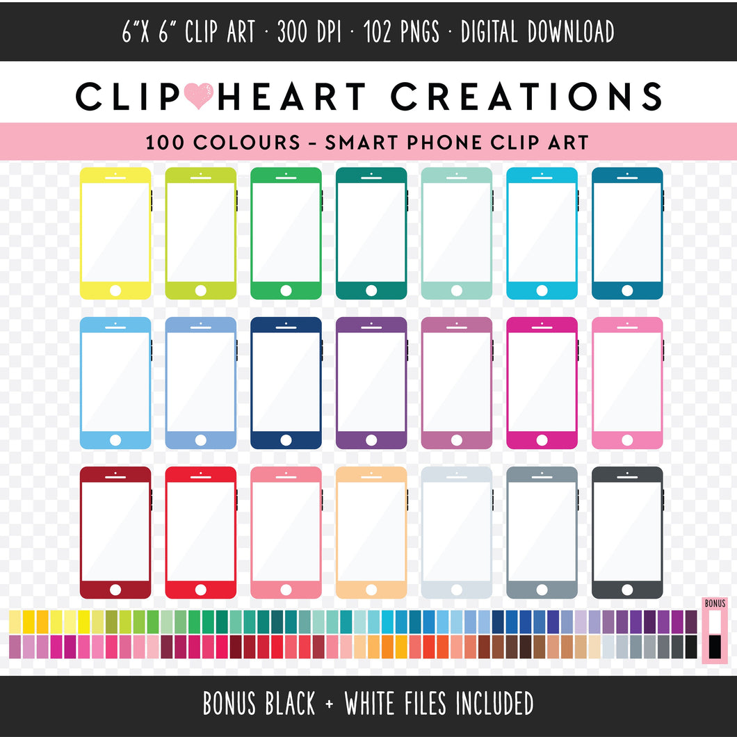 100 Smartphone Clip Art