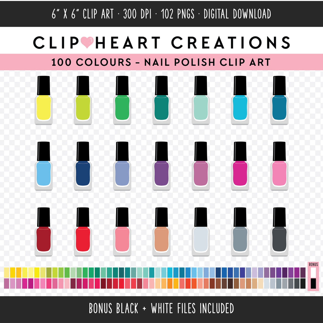 100 Nail Varnish Clip Art