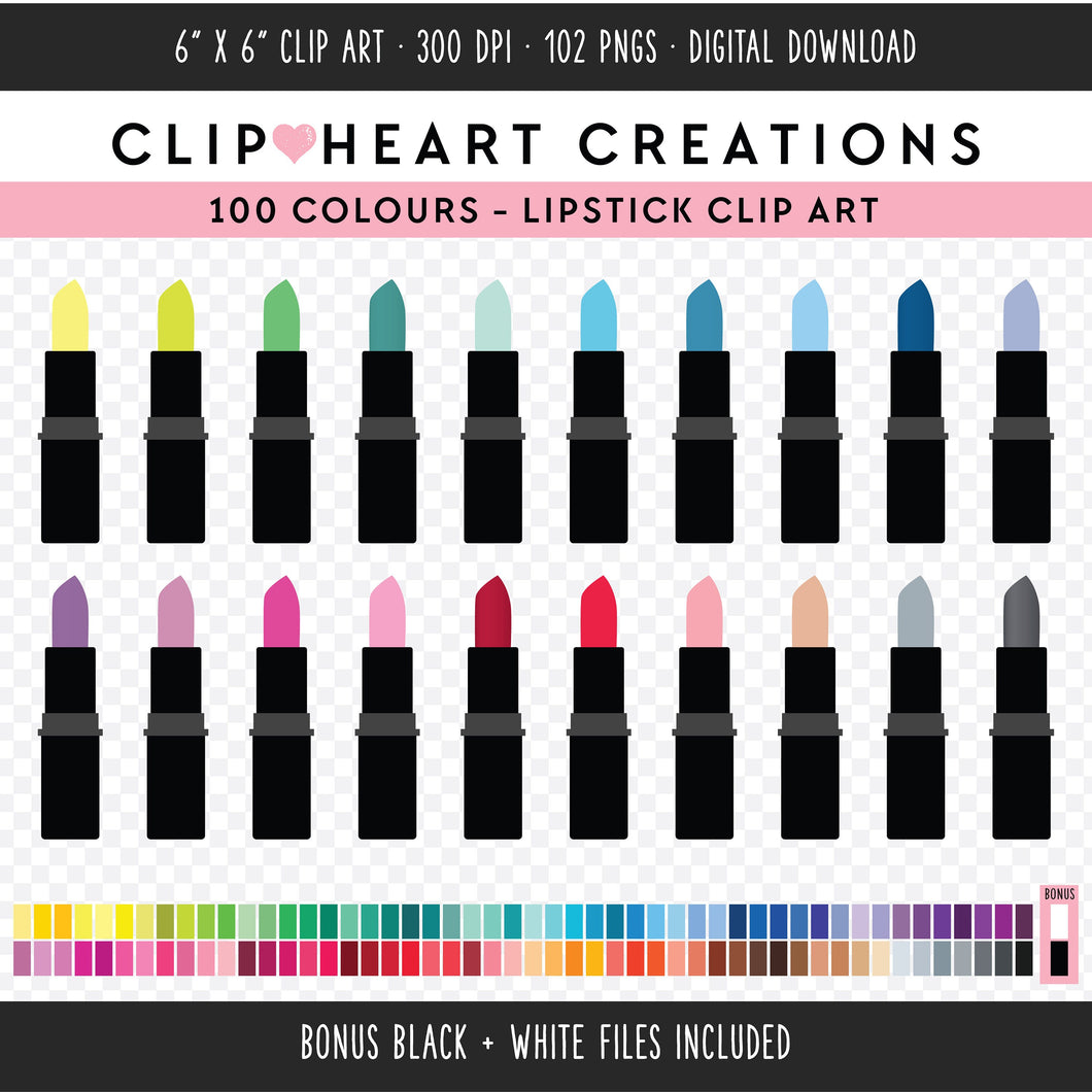 100 Lipstick Digital Clip Art