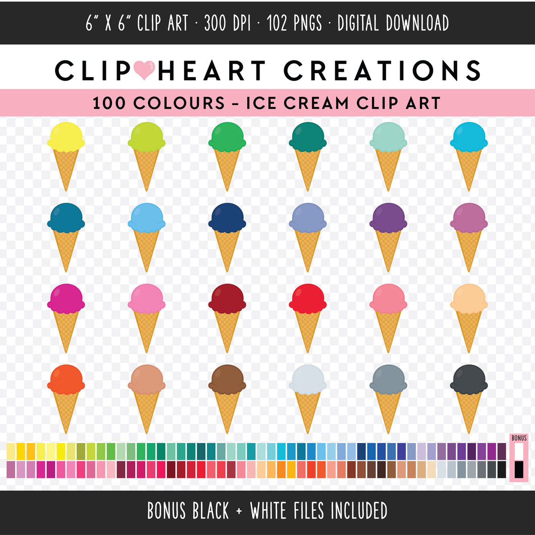 100 Ice Cream Clip Art