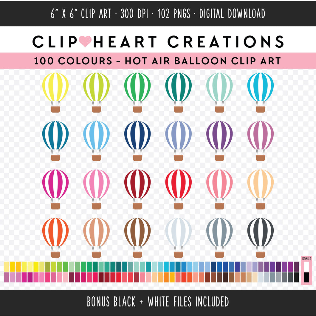 100 Hot Air Balloon Clip Art