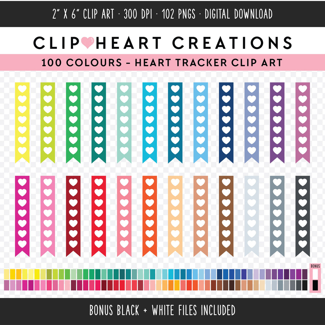 100 Heart Checklist Clip Art