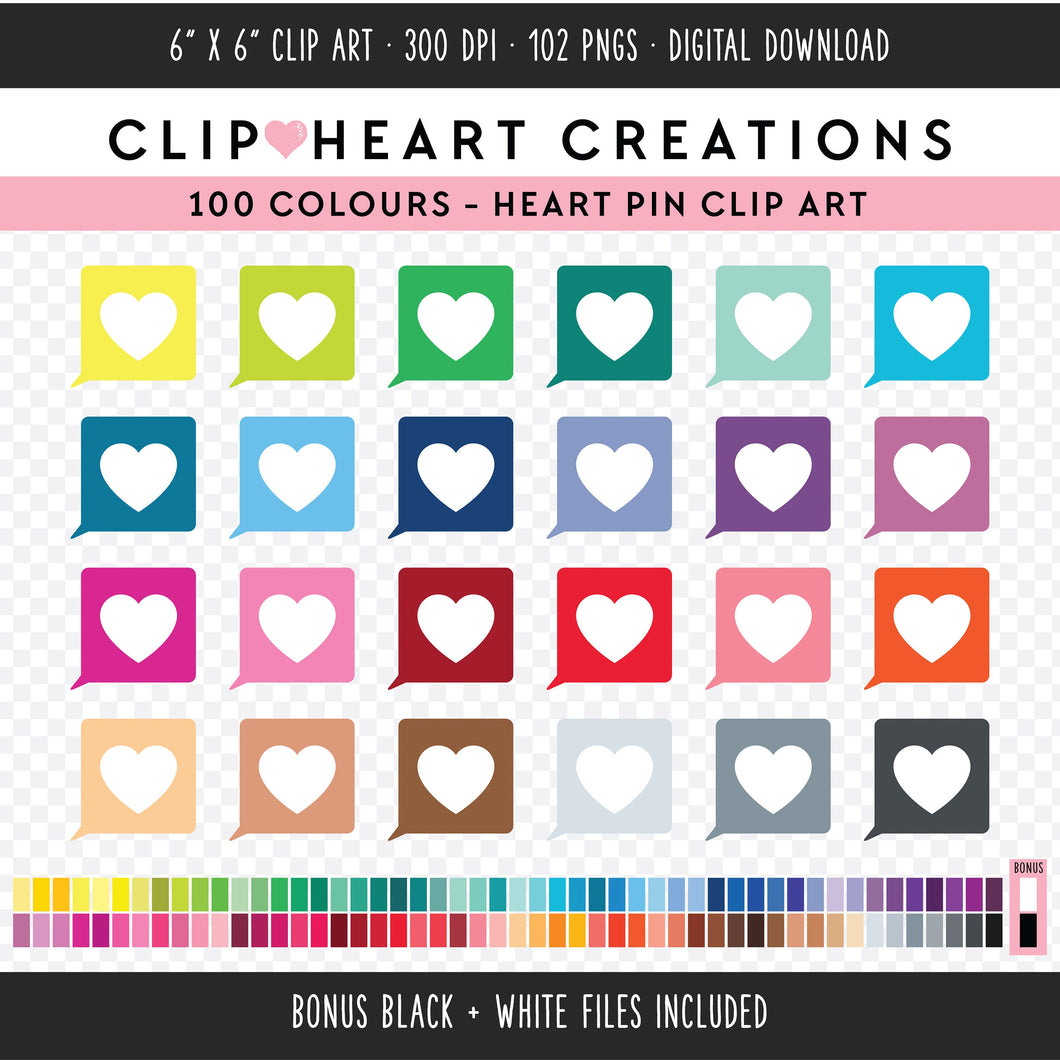 100 Hearts Clip Art