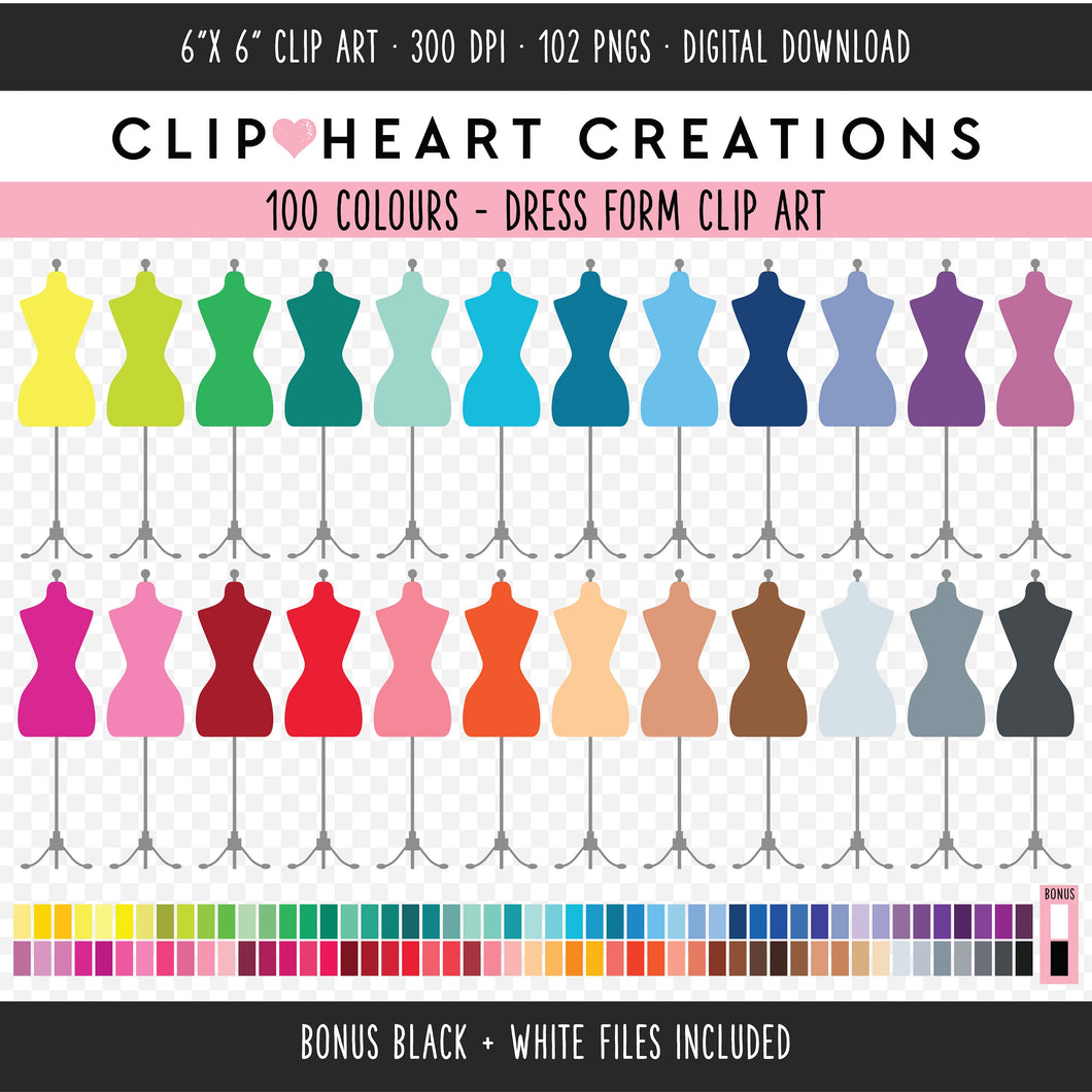 100 Dress Form Clip Art