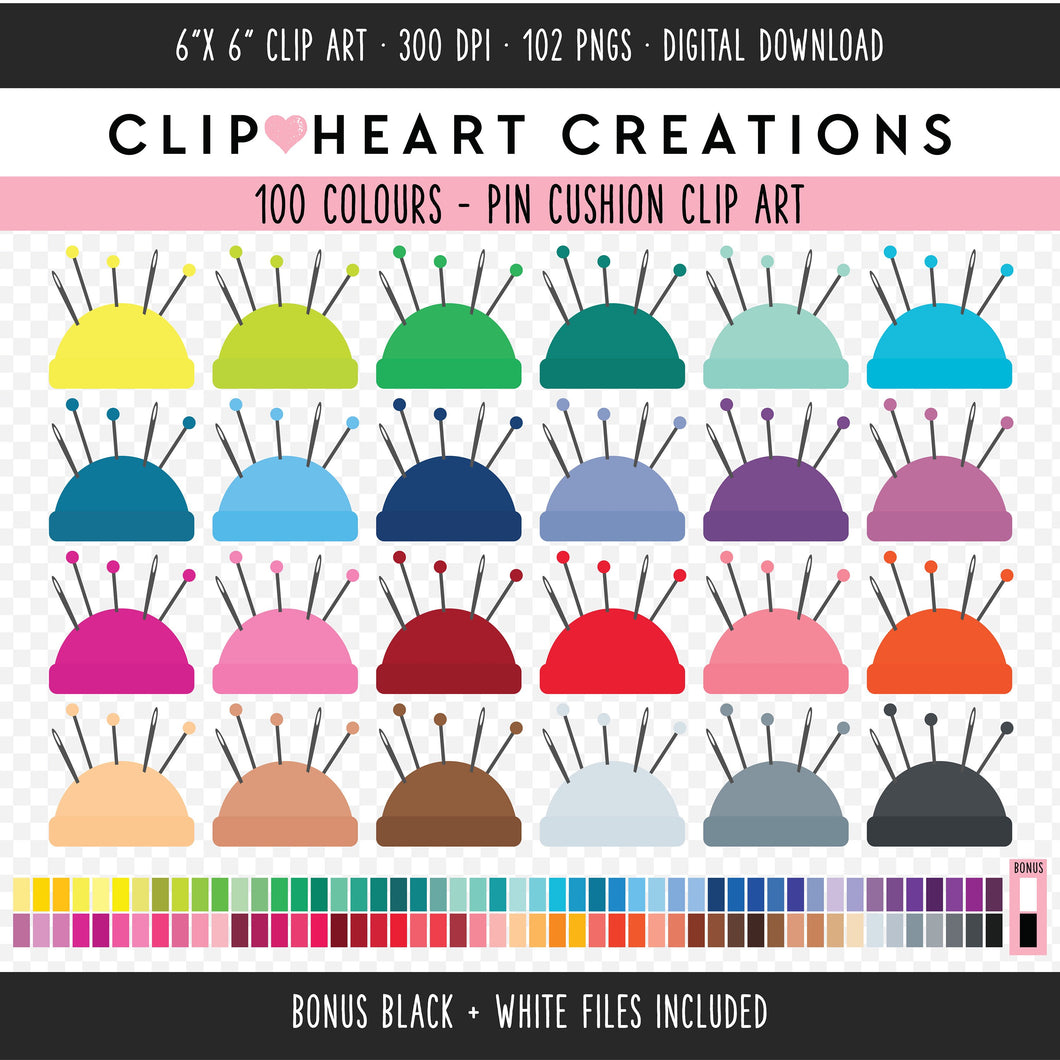 100 Pin Cushion Clip Art