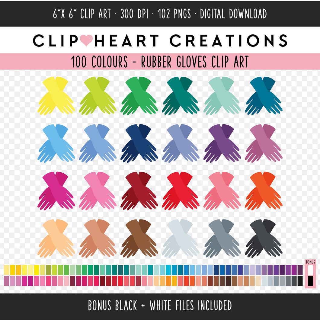 100 Rubber Gloves Clip Art