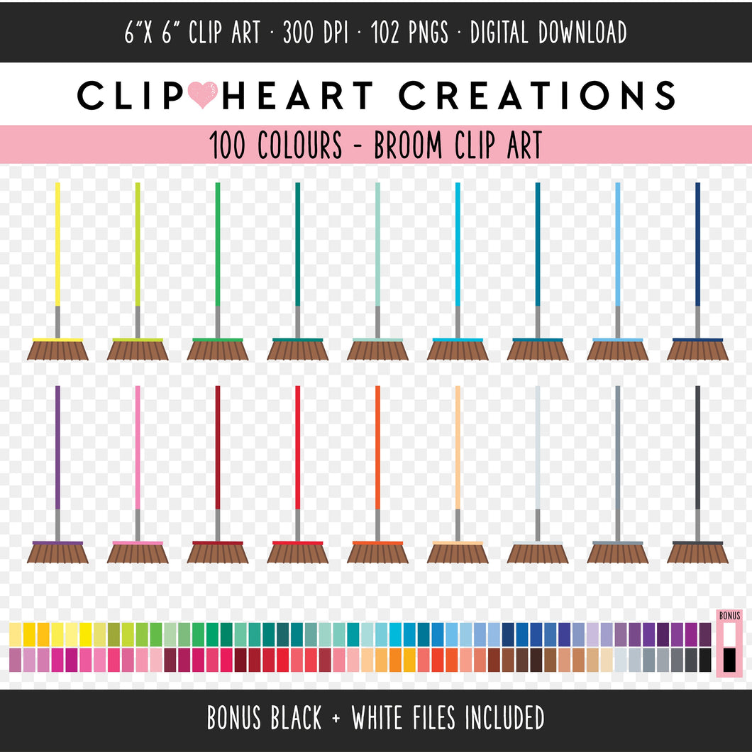 100 Broom Clip Art