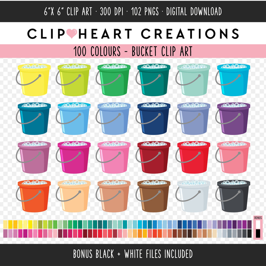 100 Bucket Clip Art