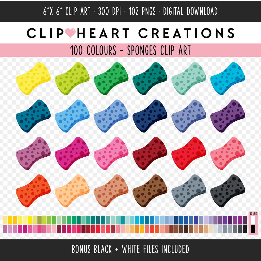 100 Cleaning Sponges Clip Art