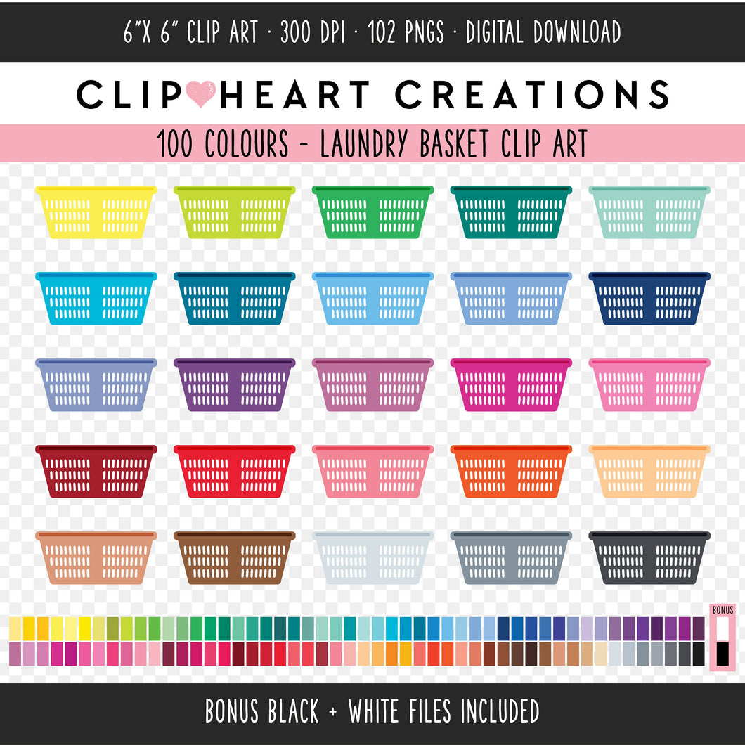 100 Laundry Basket Clip Art